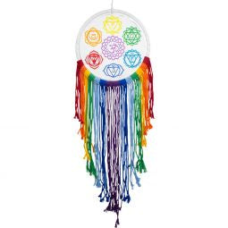 KH - Embroidered Wall Hanging w/Fringe 7 Chakras