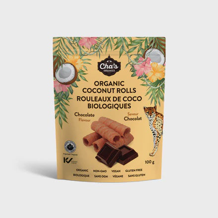 Cha's - Organic Coconut Rolls Chocolate 100g