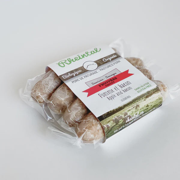 Saucisse pomme et bacon bio cong.