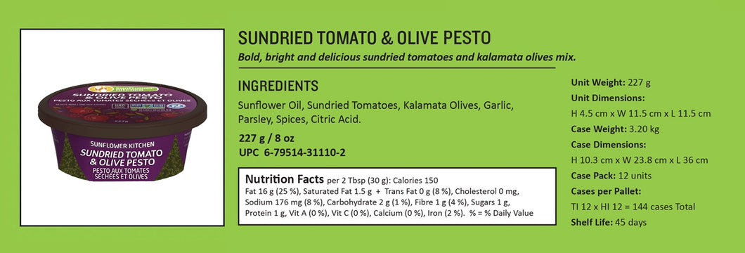 SUN - Pesto aux tomates sechees et olives