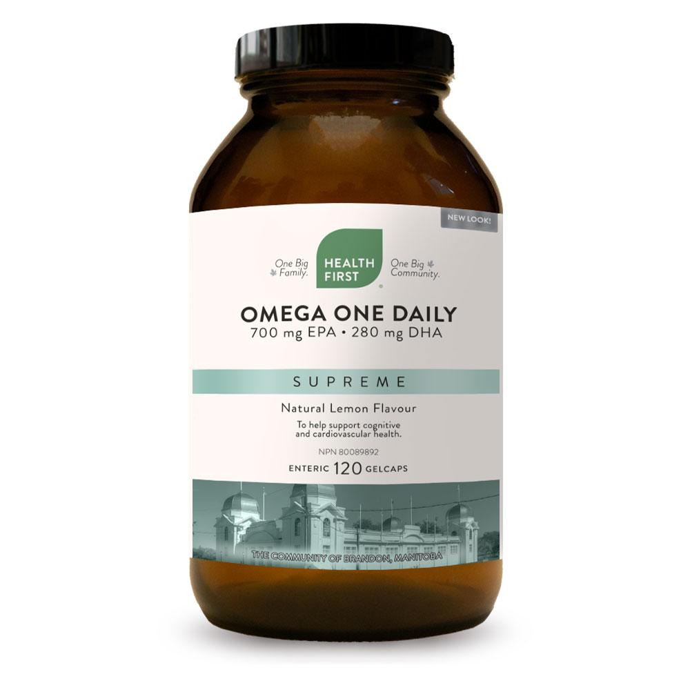 HF - Omega Supreme One Daily, 120 enteric-coated gelcaps - Lemon